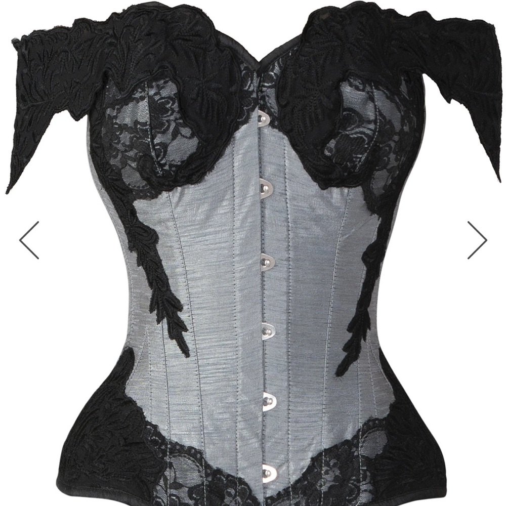 CORSET STORY Elegant Black and Gray Corset, SIZE 34